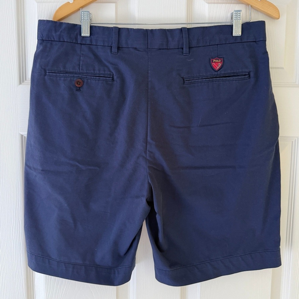 Polo Golf Ralph Lauren Crest‎ Logo Blue Cotton Twill Stretch Shorts 34 Classic